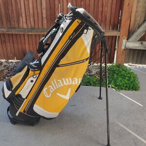 Callaway Hyper-Lite 4.0 Stand Bag Yellow White 7-Way Divider + Hood Dual Strap
